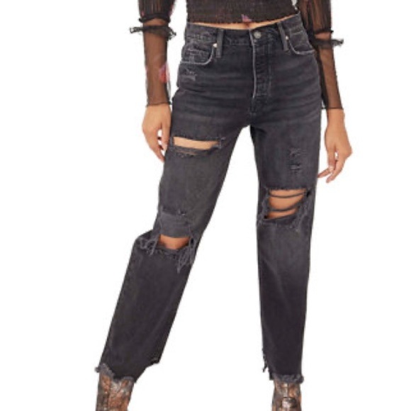 Free  People Tapered Baggy Denim Jeans - Picture 5 of 6